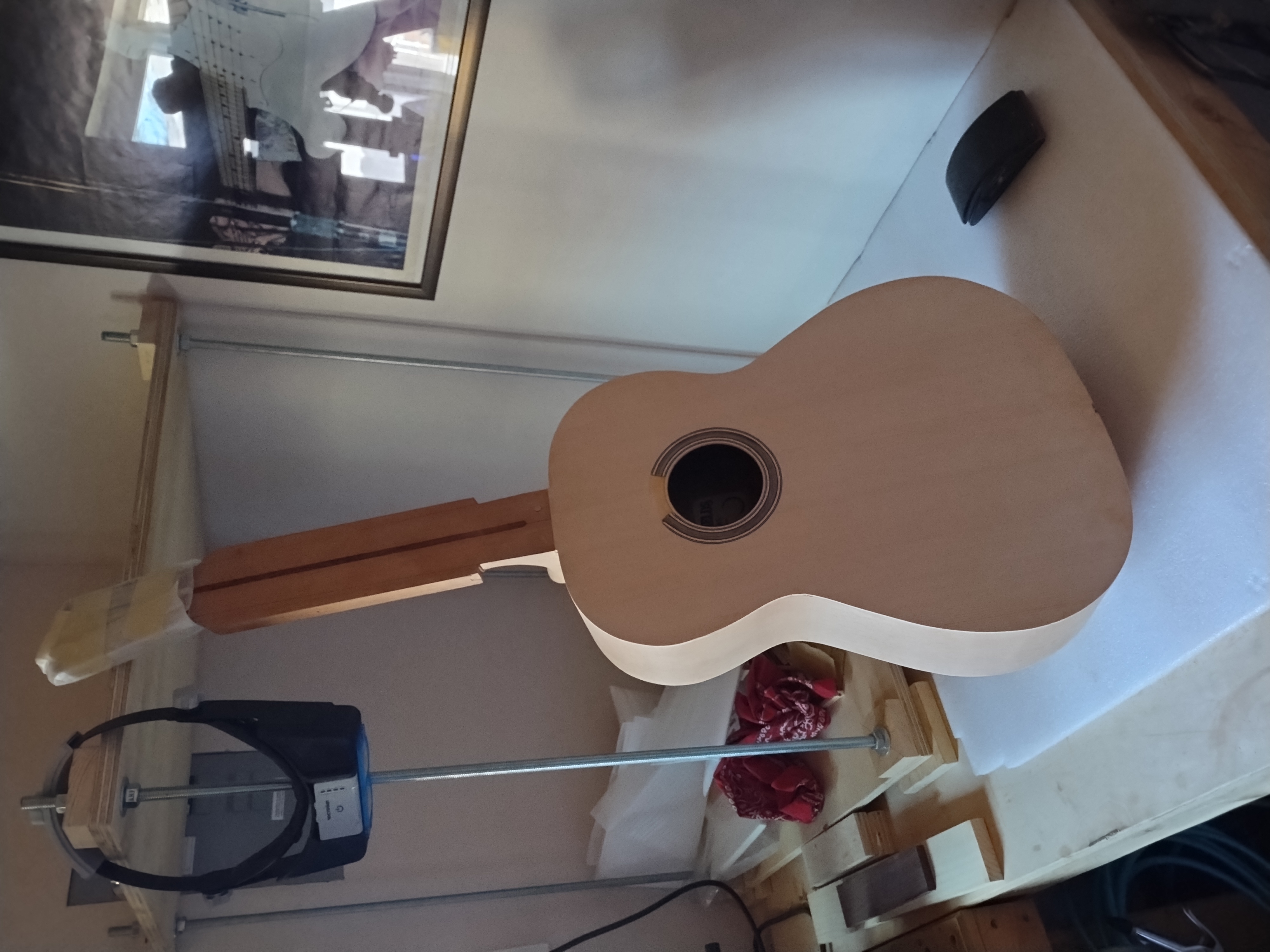 Classical Guitar No. CG2601 under construction in the workshop