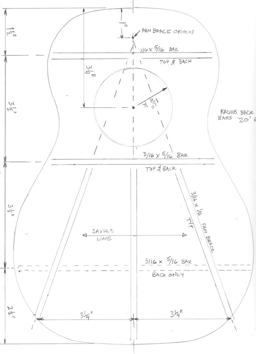 Ukulele No. UK2601 plan drawing